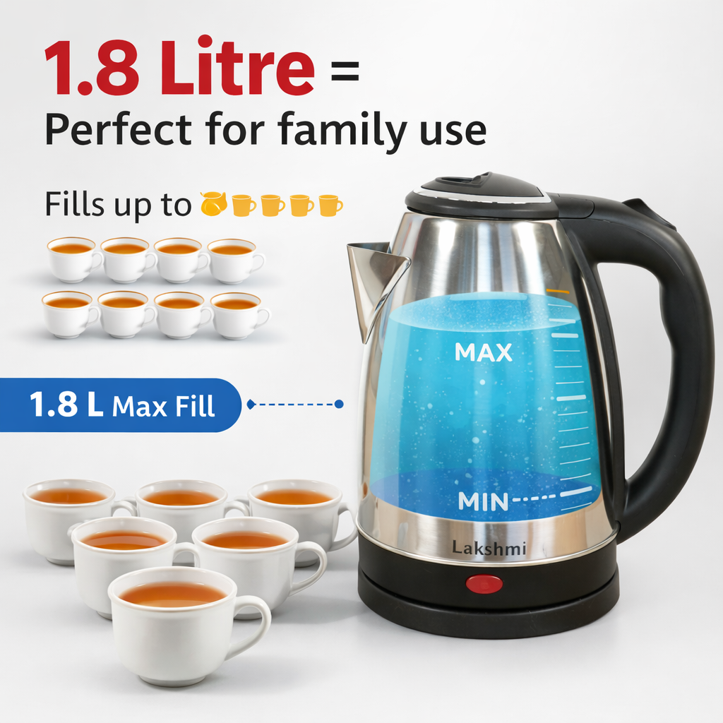 LAKSHMI Rapid Electric Kettle 1.8L | 1500 Watts