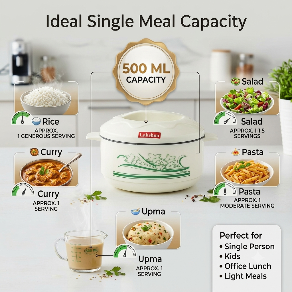 Laxmi Insulated Hot Pot Casserole | Stainless Steel Inner| 500ml