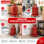 Lakshmi LPG Cylinder Trolley | Heavy Duty Gas Cylinder Stand with Wheels