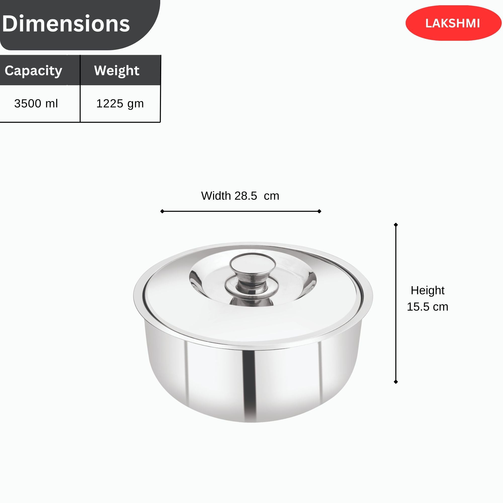 Lakshmi Insulated Steel Hot Pot Double Wall - Tummy